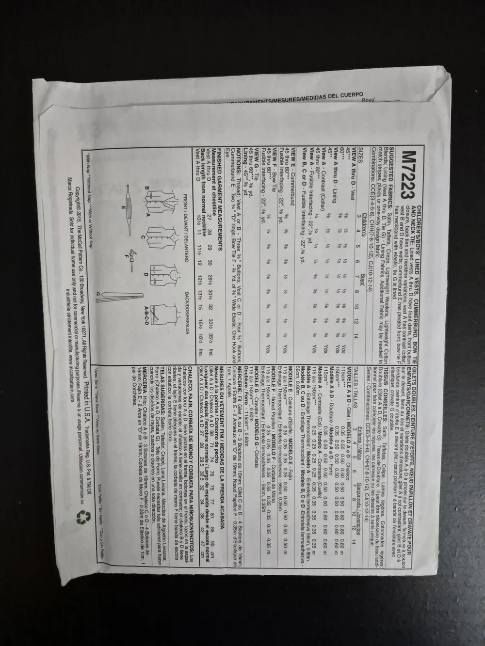 McCall's Pattern M7223 Size CJ *UNCUT*